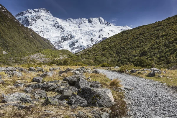 Schöne Aussicht und Gletscher im Mount Cook Nationalpark, südlich ist — Stockfoto