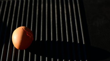 Koyu arka planda izole edilmiş tavuk yumurtası..