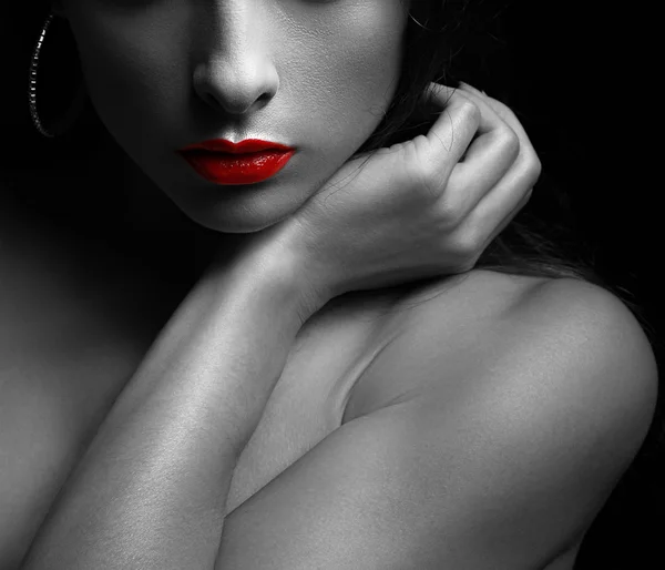 Black and white red lips — Stock Photo © nelka7812 103619934