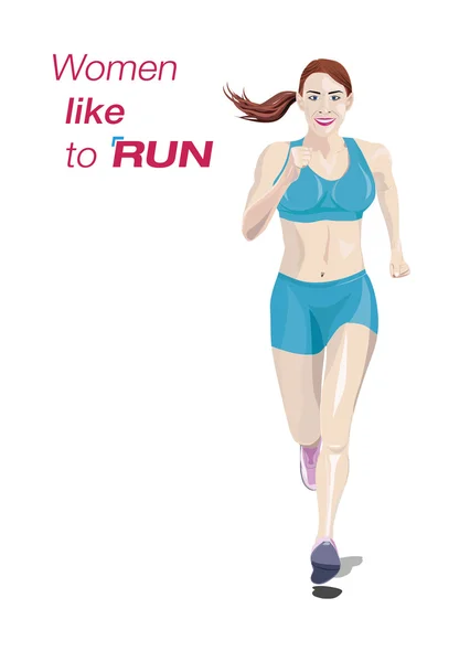 Mujeres corriendo — Vector de stock