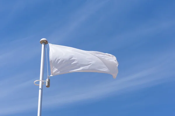 White flying flag — Stock Photo, Image