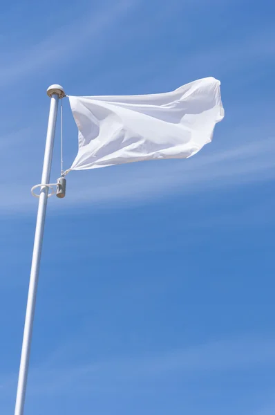 White flying flag — Stock Photo, Image