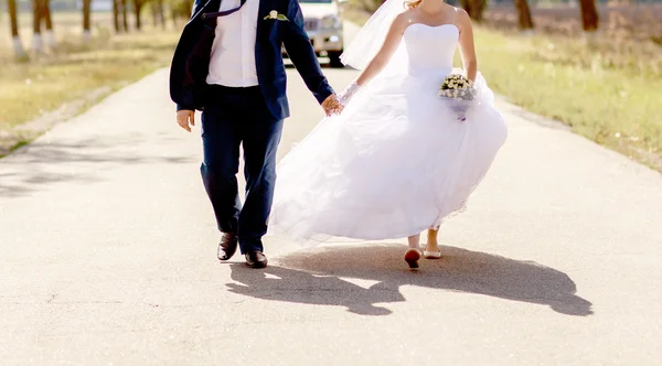 Hermosa pareja de boda está disfrutando de la boda —  Fotos de Stock