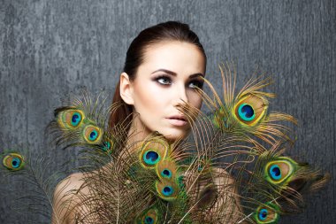 High fashion look fashion portrait of beautiful sexy stylish you