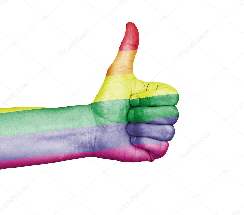 Gay Pride Rainbow - Thumbs Up Approval