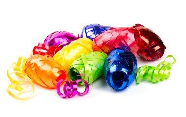 beyaz izole coloful şeritler