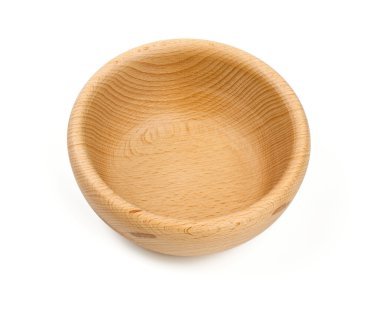 Tahta kase beyazda izole edilmiş.