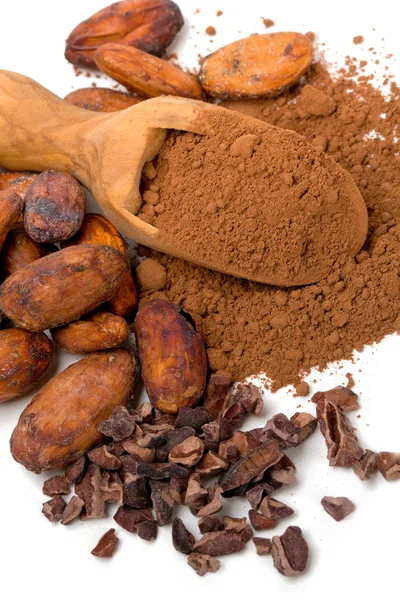 Kakao a lžíce — Stock fotografie