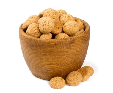beyaz izole geleneksel İtalyan bademli kurabiye - amaretti,