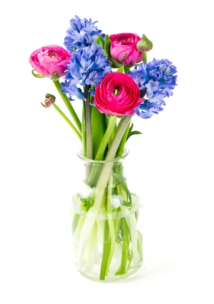 Spring bouquet in glass vase — Stock Photo, Image