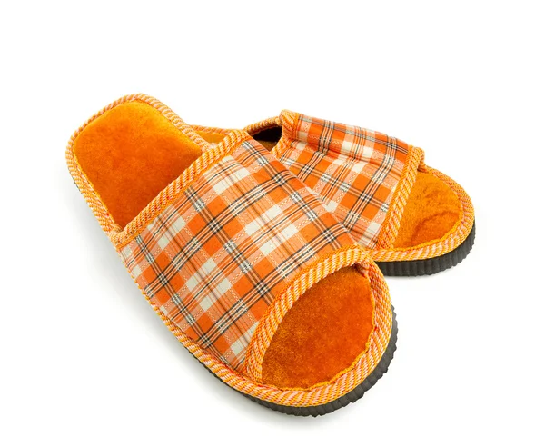 Orange slippers isolated on white — Stock Photo, Image