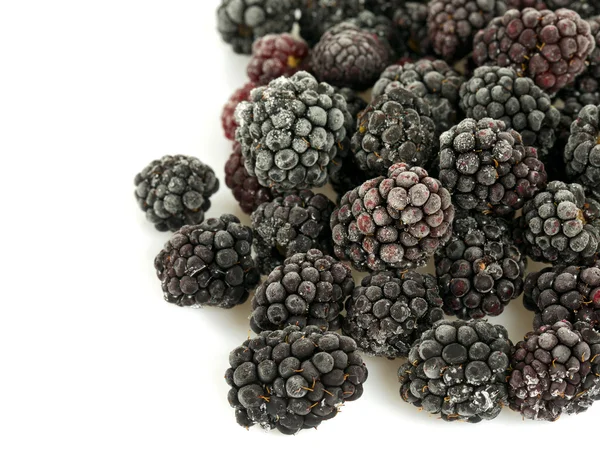 Frozen blackberries isolated on white — Stock Photo, Image