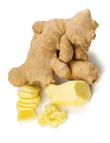 Fresh ginger root isolated on white — Stock Photo, Image