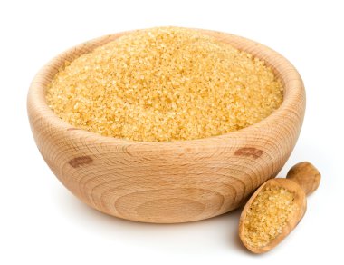 kahverengi şeker bir ahşap kase