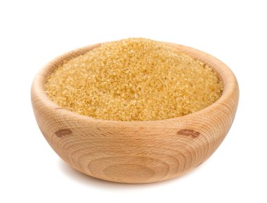 kahverengi şeker bir ahşap kase