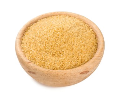 kahverengi şeker bir ahşap kase