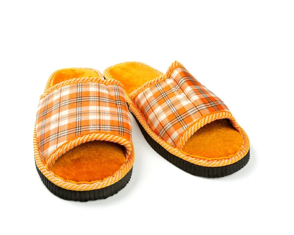 Oranje slippers geïsoleerd op wit — Stockfoto