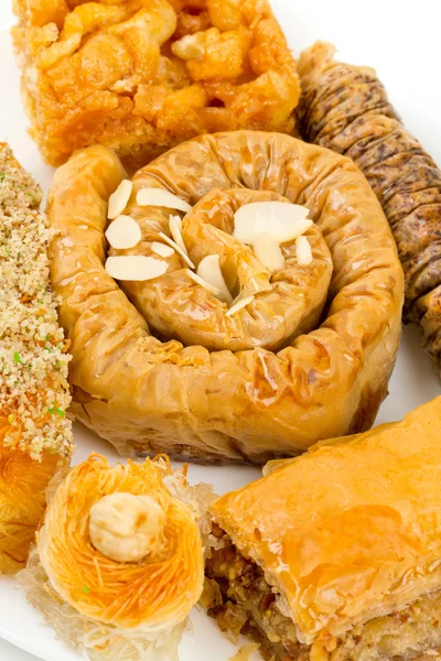 Turkish sweets on white background — Stock Photo, Image