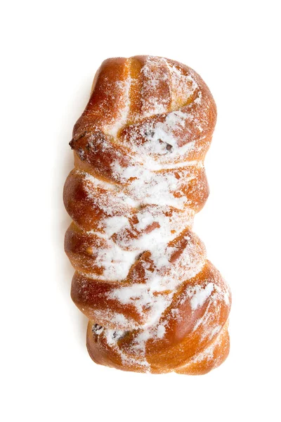 Fresh bun on white — Stock Photo, Image