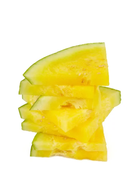 Yellow Water Melon Isolated White Background — Stock Photo, Image