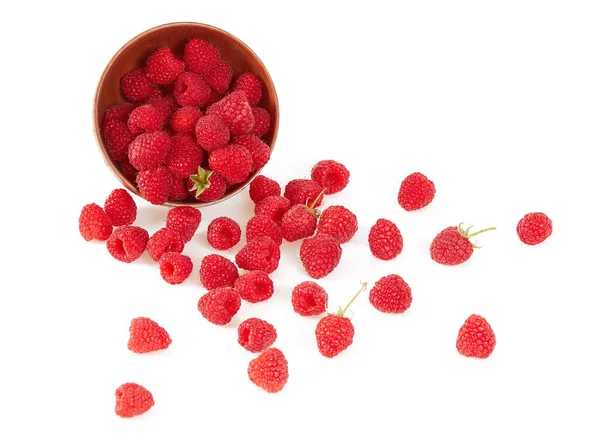 Framboises Fraîches Isolées Sur Fond Blanc — Photo