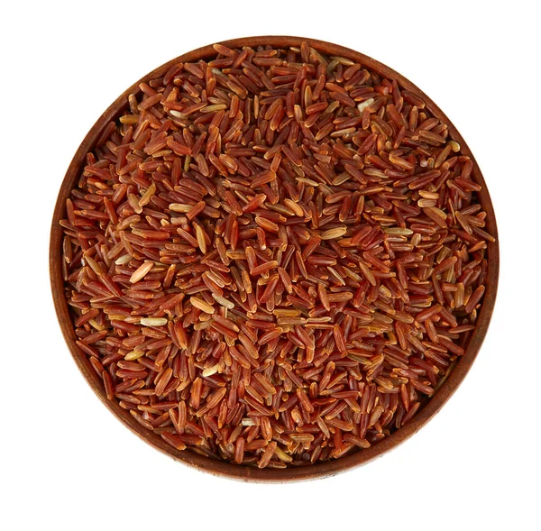 Beyaz Zemin Üzerinde Kırmızı Pirinç Izole — Stok fotoğraf