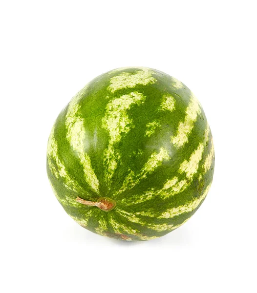 Gestreifte Wassermelone Isoliert Auf Weißem Hintergrund — Stockfoto