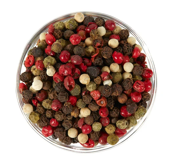 Color Peppercorns Isolated White Background — Stock Photo, Image