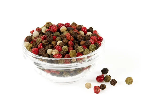 Color Peppercorns Isolated White Background — Stock Photo, Image