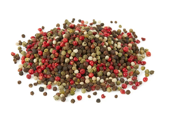 Color Peppercorns Isolated White Background — Stock Photo, Image