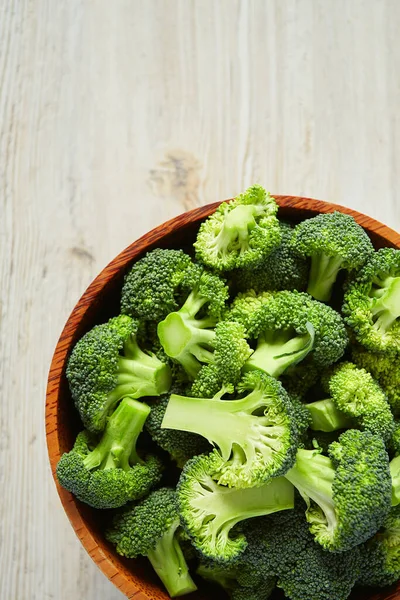 Verse Broccoli Houten Ondergrond — Stockfoto