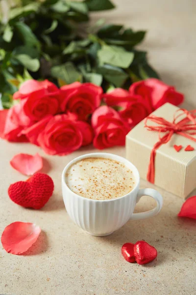 Café Dia São Valentim Superfície Pedra — Fotografia de Stock