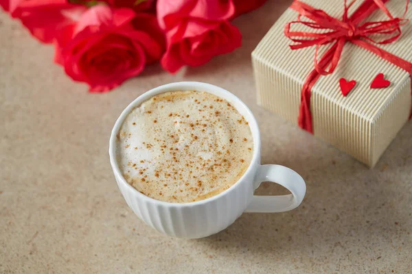 Café Dia São Valentim Superfície Pedra — Fotografia de Stock