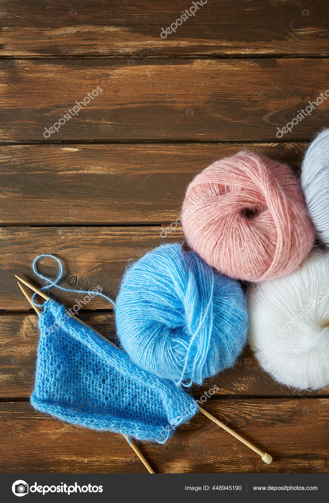 Beautiful Fluffy Knit Thread Wooden Surface — Stock Photo © dianazh ...