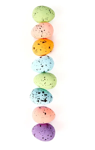 Coloridos Lindos Huevos Pascua Aislados Sobre Fondo Blanco — Foto de Stock