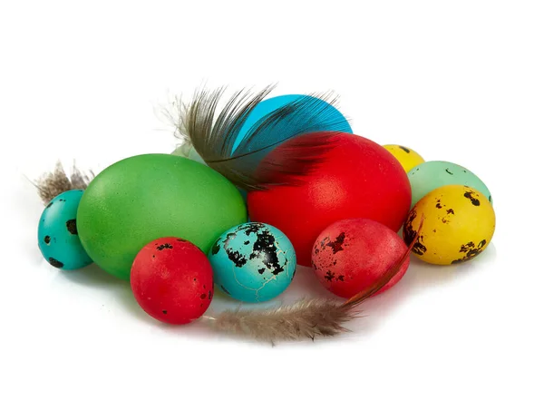 Huevos Pascua Aislados Whtie Backrgound — Foto de Stock