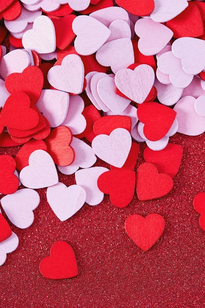 Pink Red Red Wooden Hearts — Stock Photo, Image