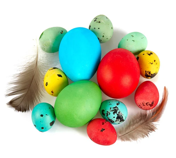Huevos Pascua Aislados Whtie Backrgound — Foto de Stock
