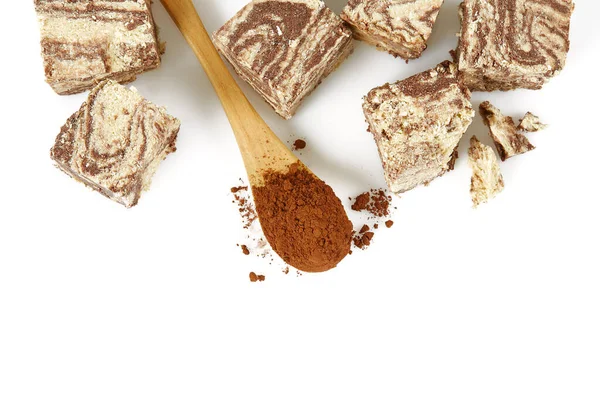 Chalva Chocolate Isolado Fundo Branco — Fotografia de Stock