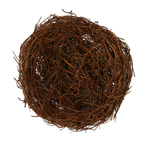 Декоративное Птичье Гнездо Белом Фоне — стоковое фото
