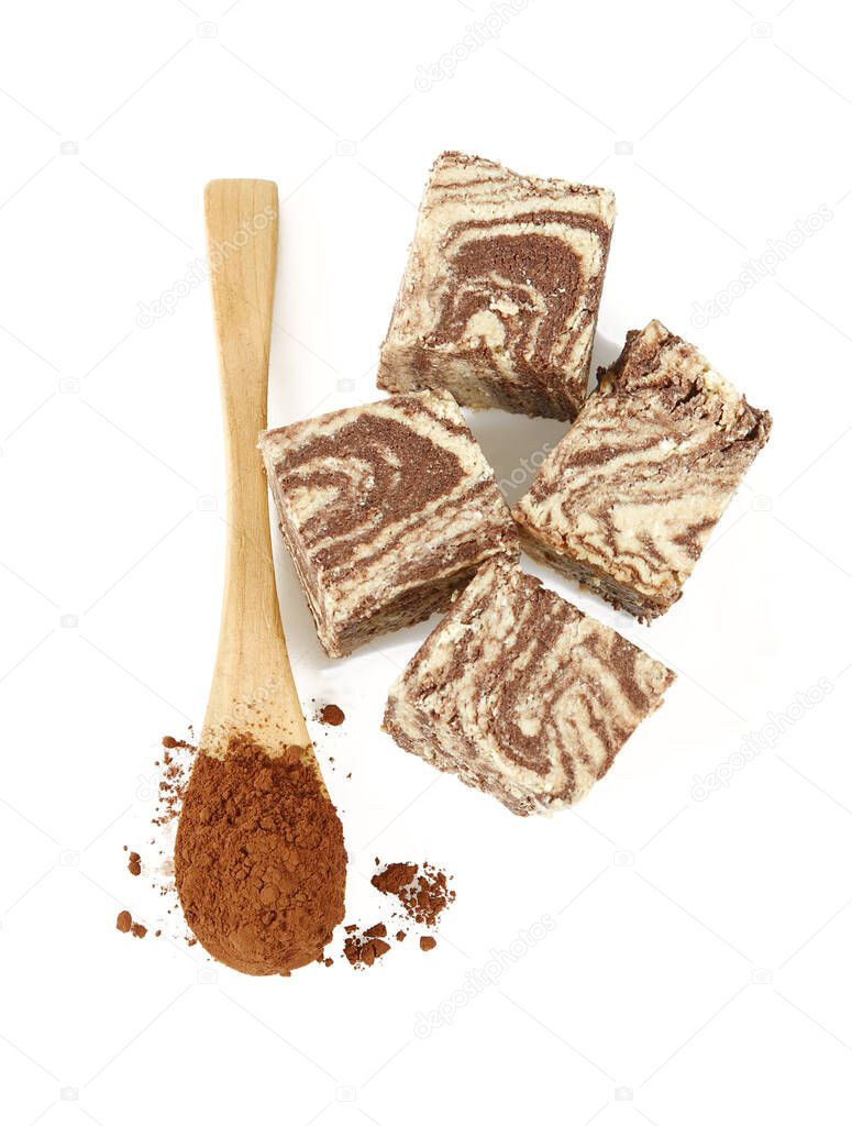 chocolate chalva isolated on white background