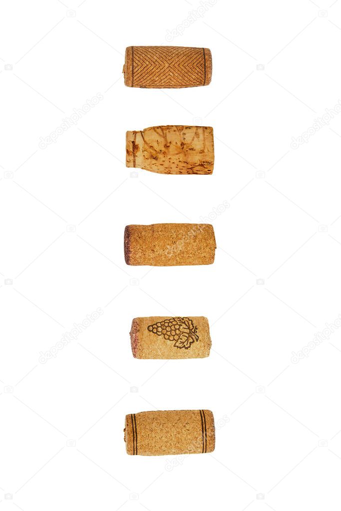 wine corks isolated on white background