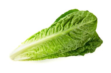 Beyaz arkaplanda yalıtılmış Roma marulu