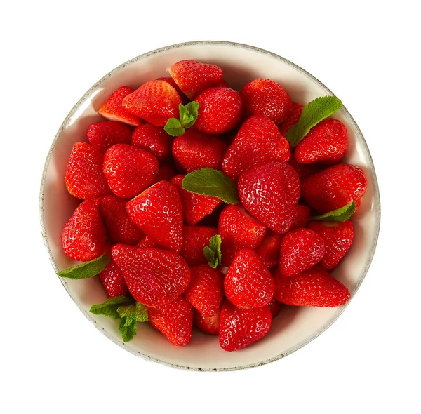 Fresas Frescas Tazón Cerámica — Foto de Stock