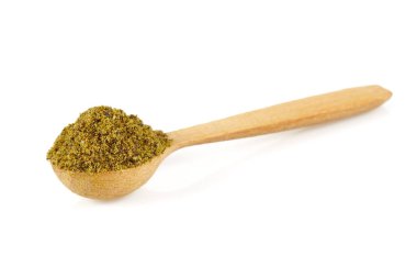 Beyaz arka planda izole edilmiş kenevir tohumları. Süper yiyecek konsepti. Doğal protein tozu..