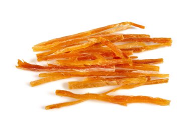 Pasifik morina çizgileri beyaz arkaplanda kurumuş.