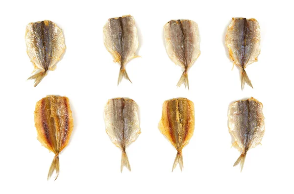 Sušené Ryby Izolované Bílém Pozadí — Stock fotografie