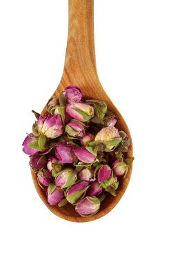 Kuru çay tomurcukları beyaz üzerine izole