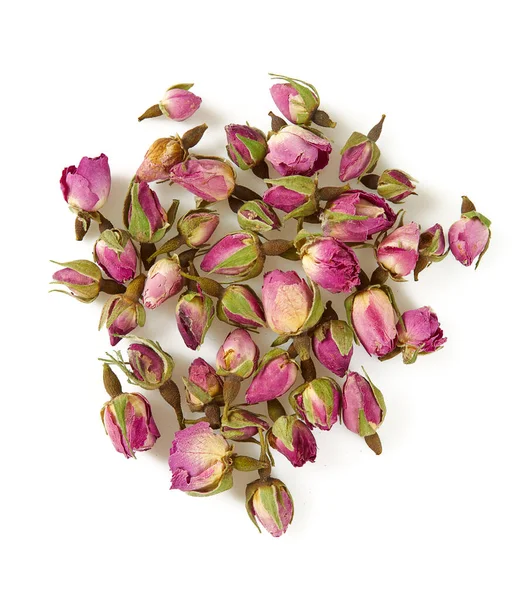 Dry Tea Rose Buds Isolated White — Stock Photo, Image