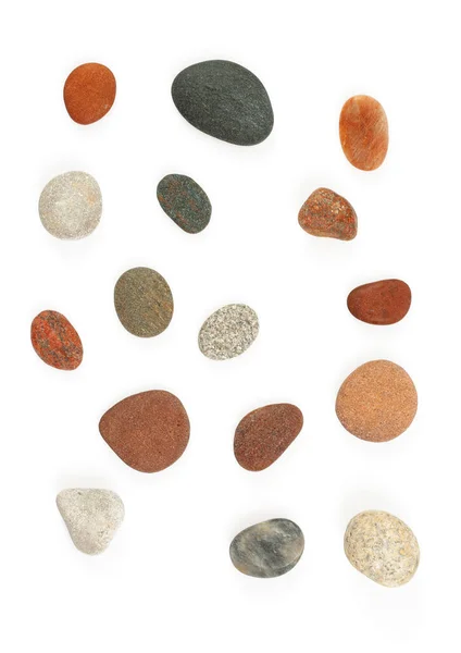 Sea Pebbles Isolated White Backrgound — Stock Photo, Image